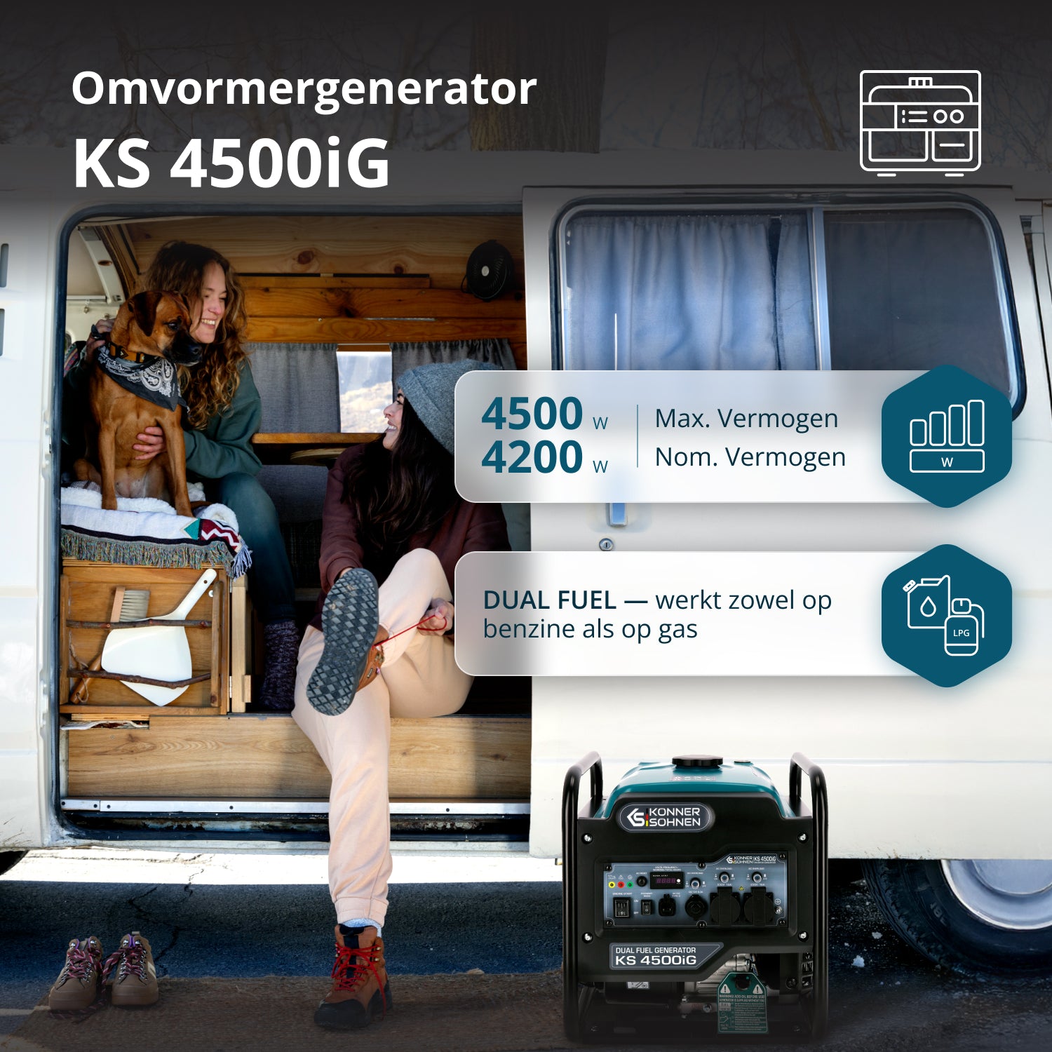 Dvostruki gorivni inverter generator KS 4500iG