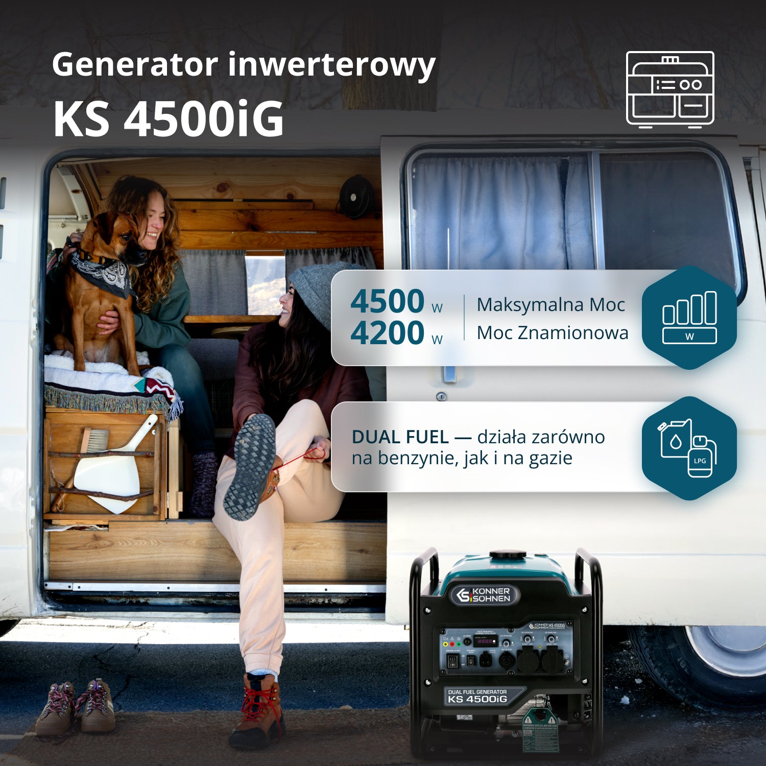 Dwupaliwowy generator inwertorowy KS 4500iG