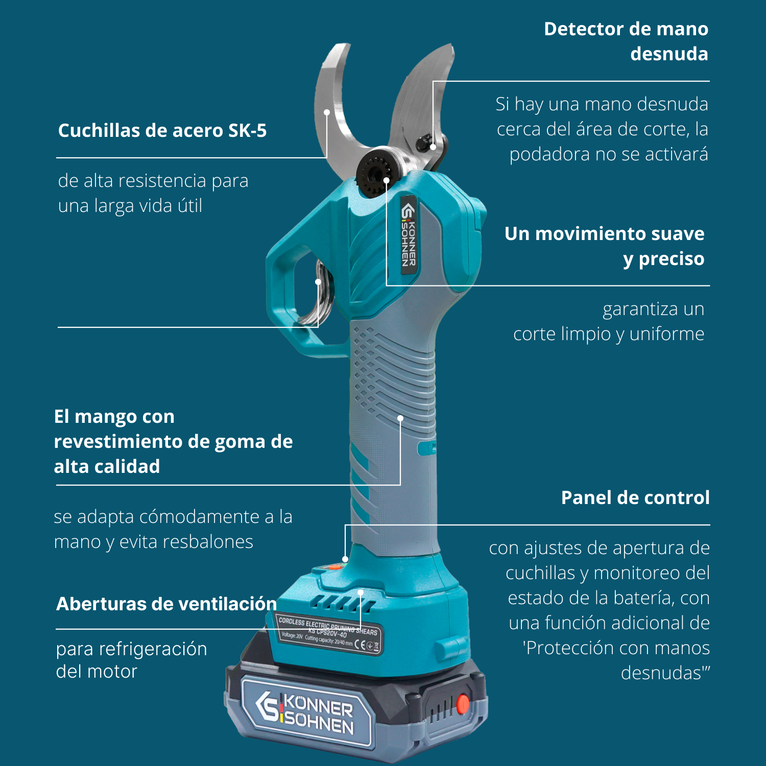 Tijera de podar a batería KS CPS20V-40 Case
