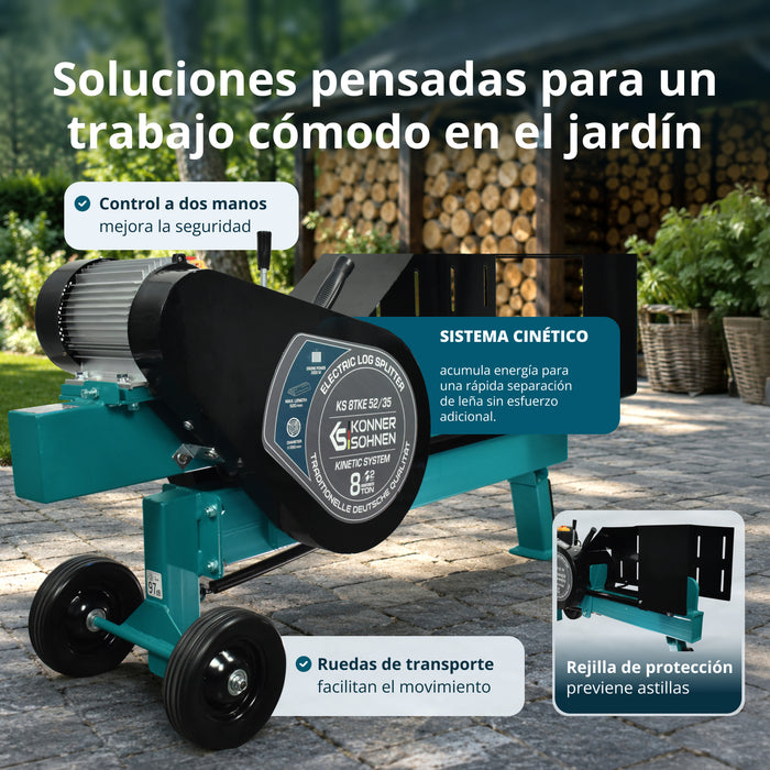 Partidor de leña eléctrico de tipo cinético KS 8TKE 52/35