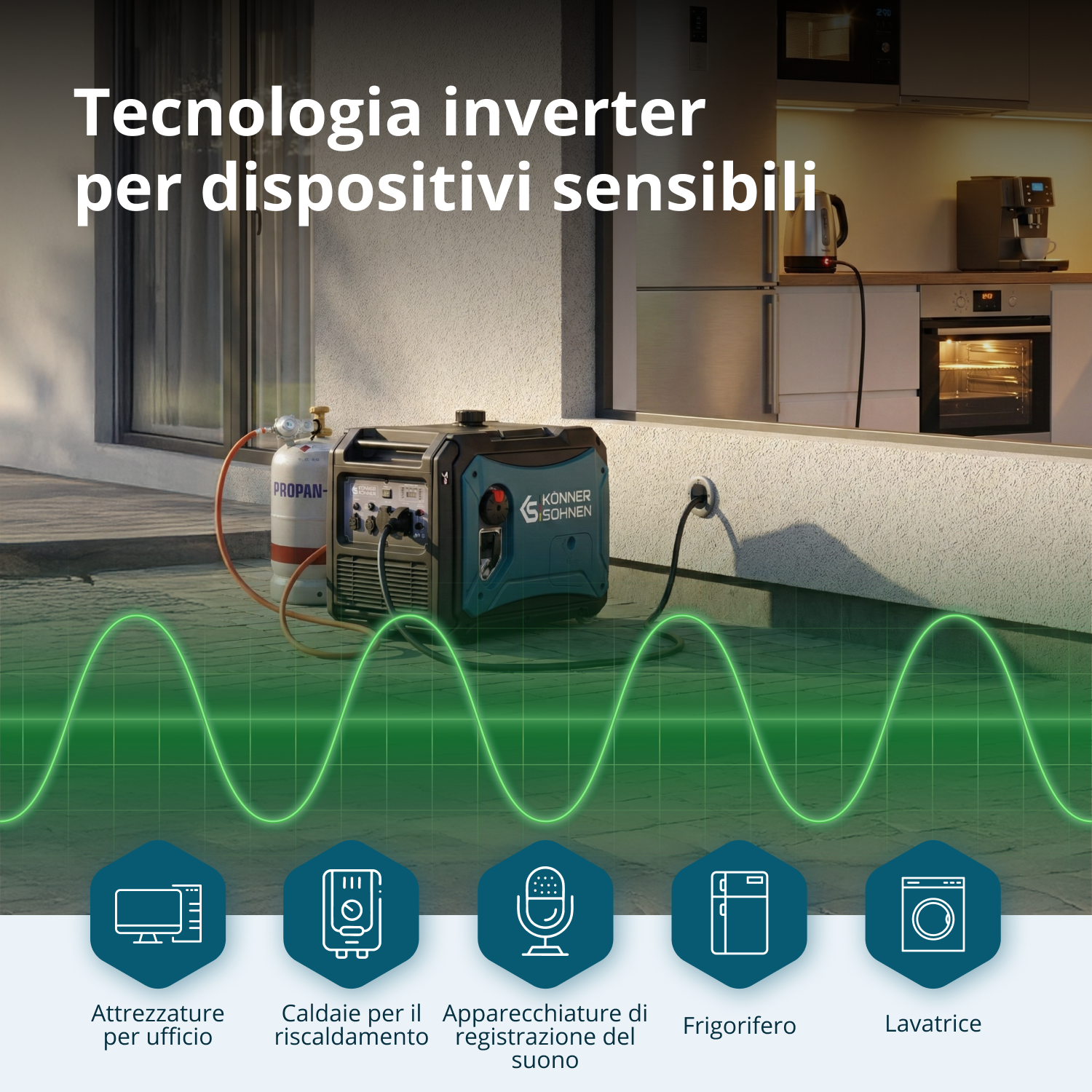 Generatore inverter a GPL/Benzina KS 4000iEG S