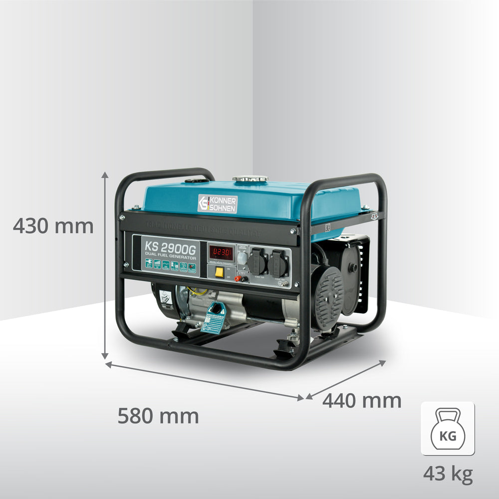 Groupe électrogène à essence/gaz "Könner & Söhnen" KS 2900G