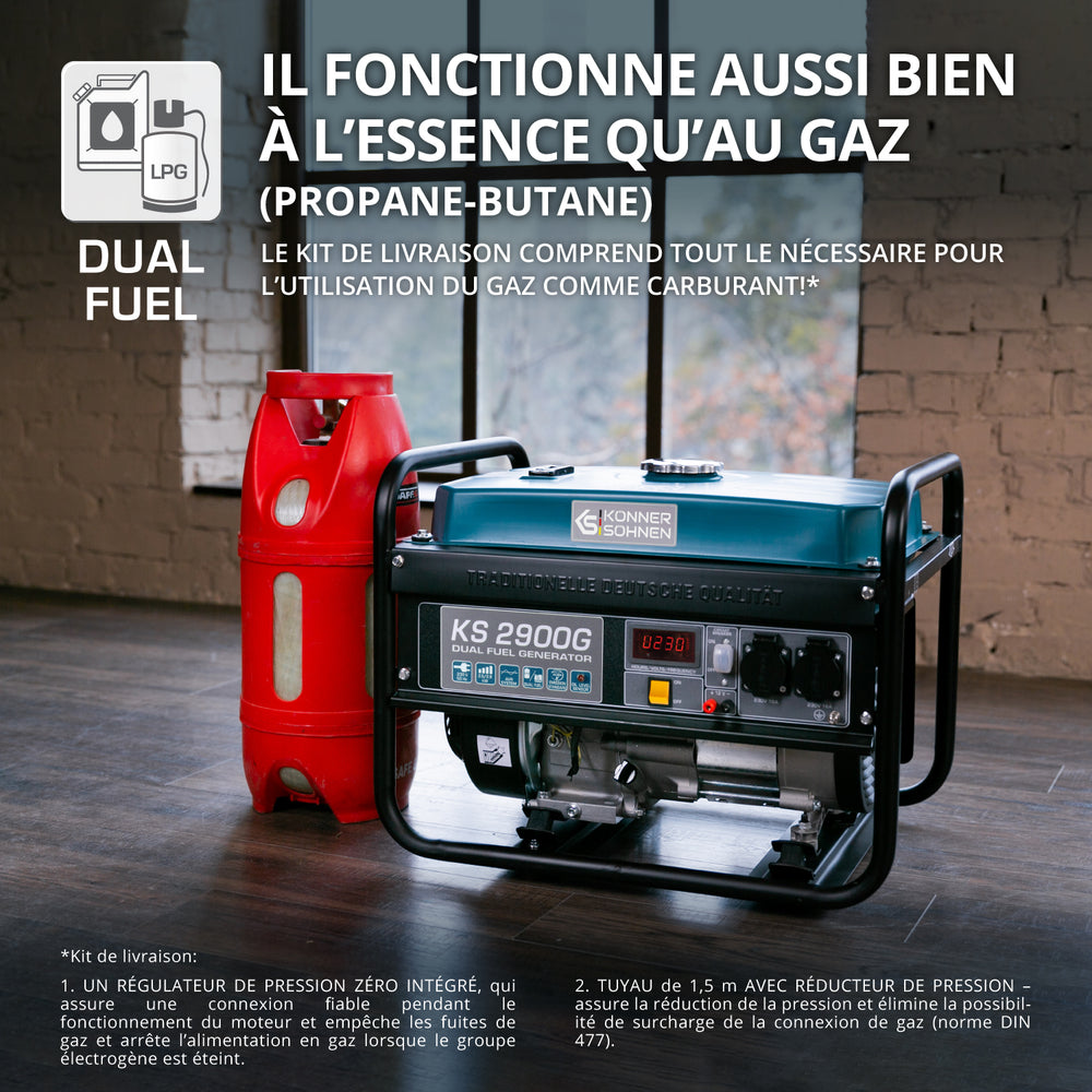 Groupe électrogène à essence/gaz "Könner & Söhnen" KS 2900G