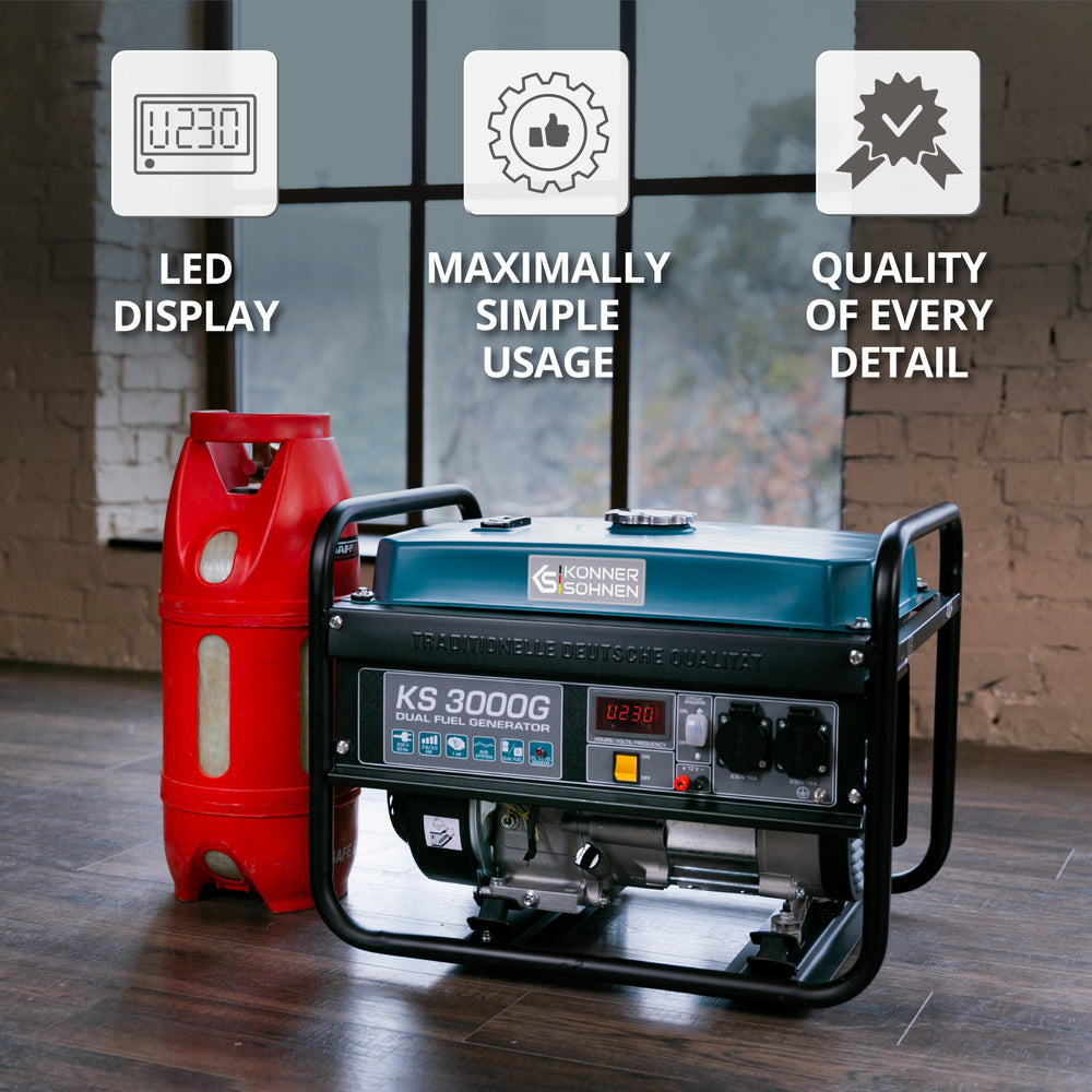 LPG/Bensiinigeneraattori 'Könner & Söhnen' KS 3000G
