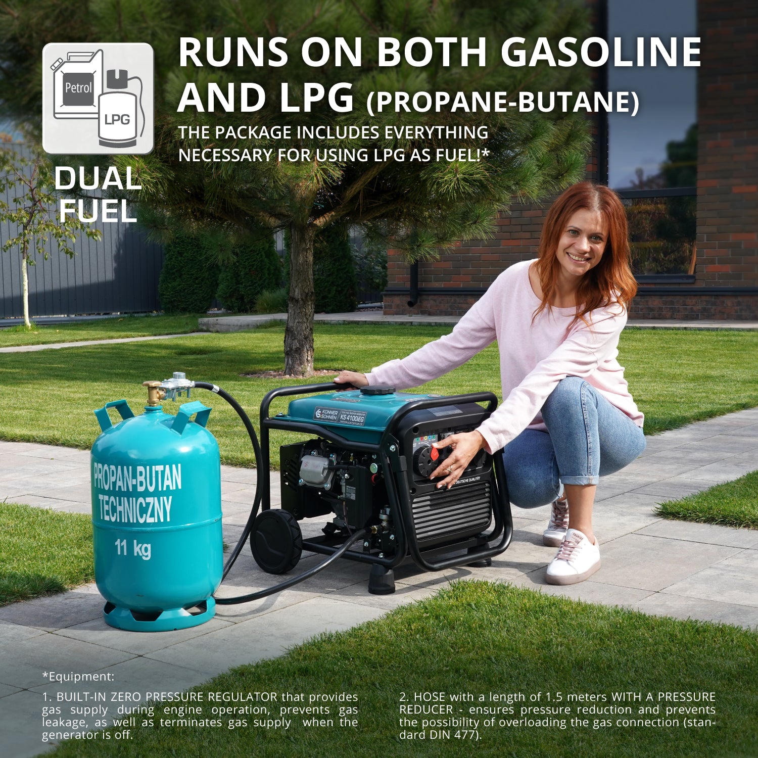 LPG/benzin inverteres generátor KS 4100iEG