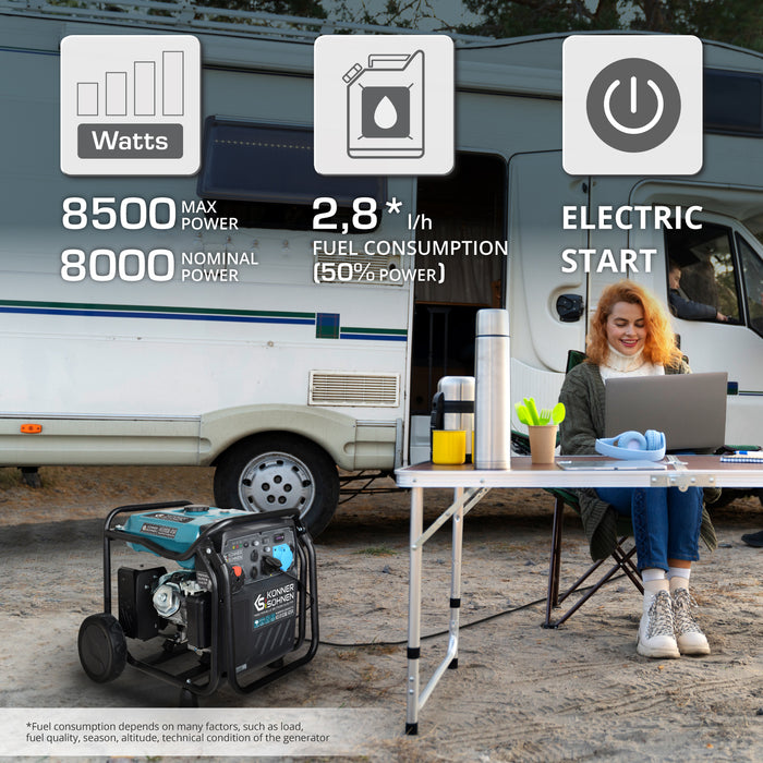 Generador inverter Könner & Söhnen Inverter-generator KS 8100iE ATSR