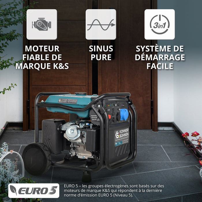 Groupe électrogène à essence-gaz de type inverter KS 8100iEG (Reconditionné Bon état)