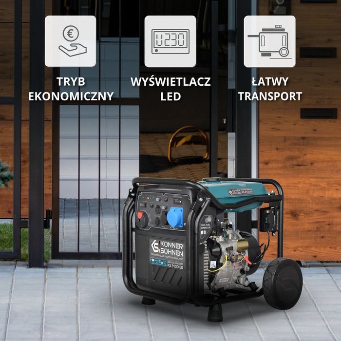 Inwerterowy generator LPG/benzyna KS 8100iEG (Odnowiony – Stan dobry)