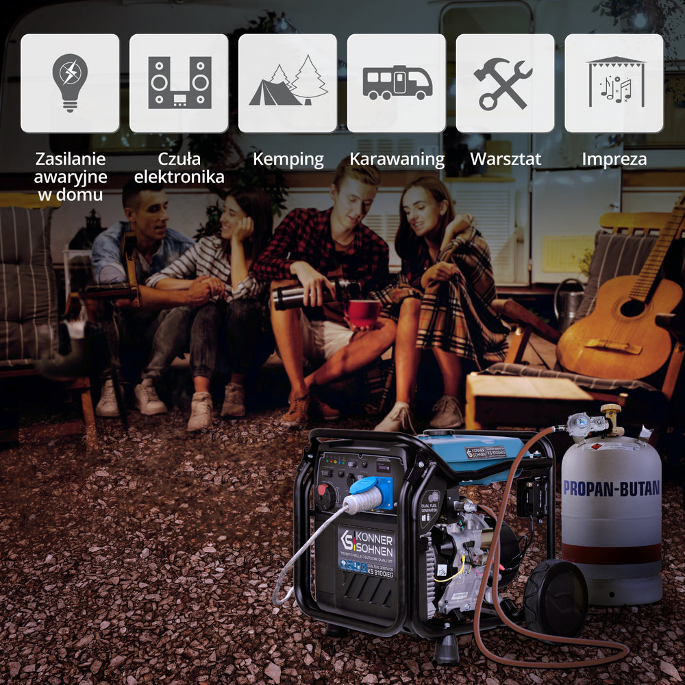 Inwerterowy generator LPG/benzyna KS 8100iEG (Odnowiony – Stan dobry)