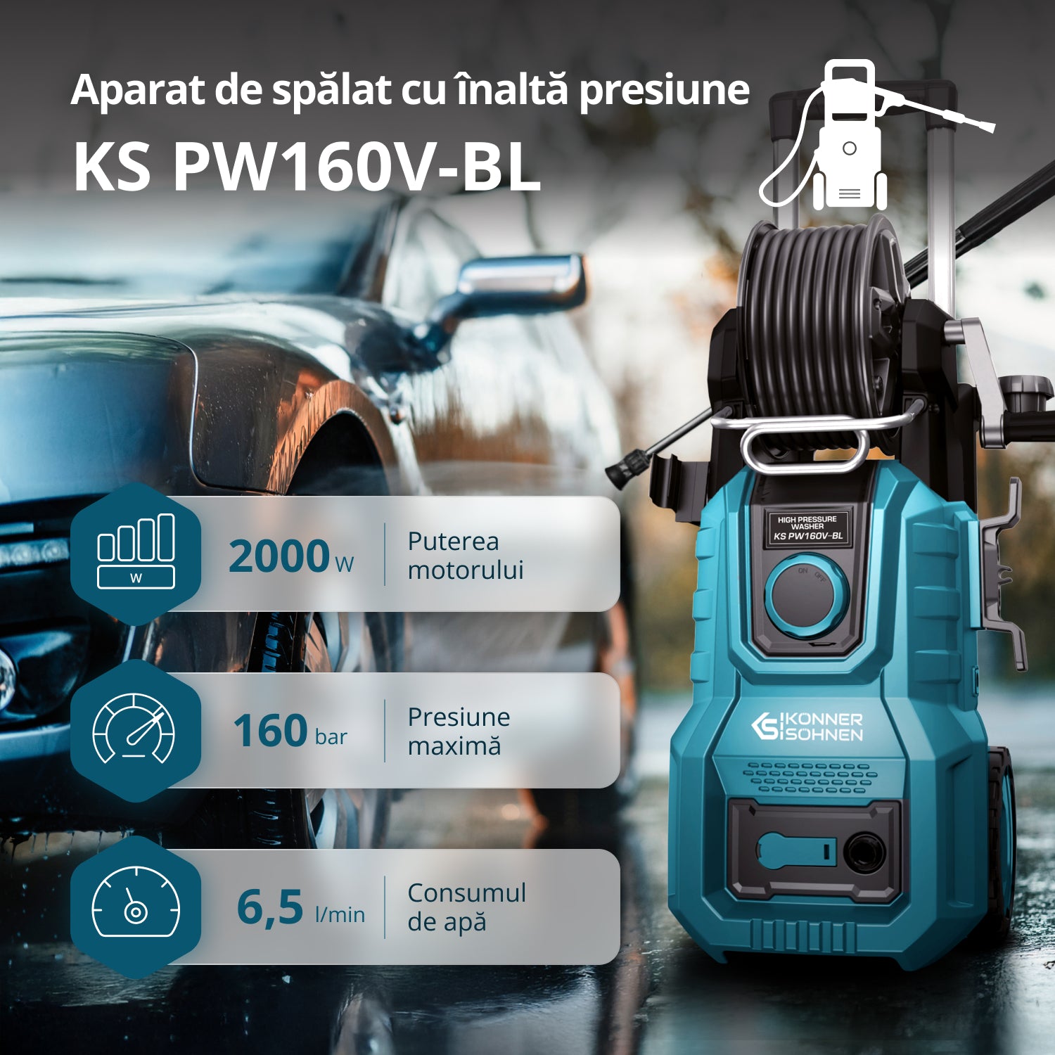 Hogedrukreiniger KS PW160V-BL