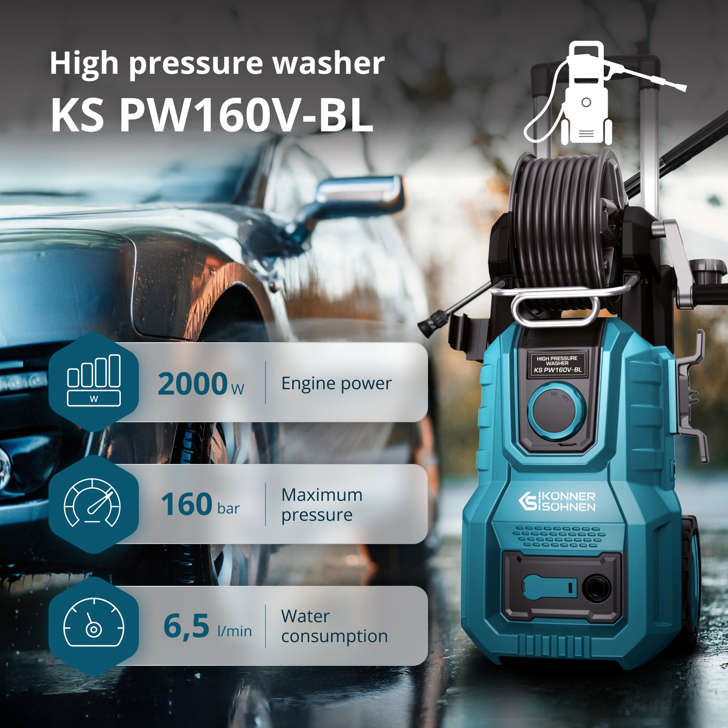 Hogedrukreiniger KS PW160V-BL