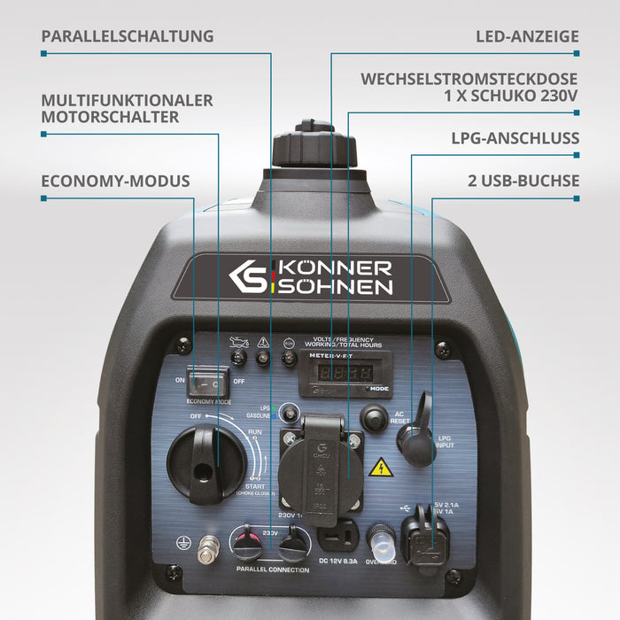 LPG/Benzin-Inverter-Generator KS 2100iG S