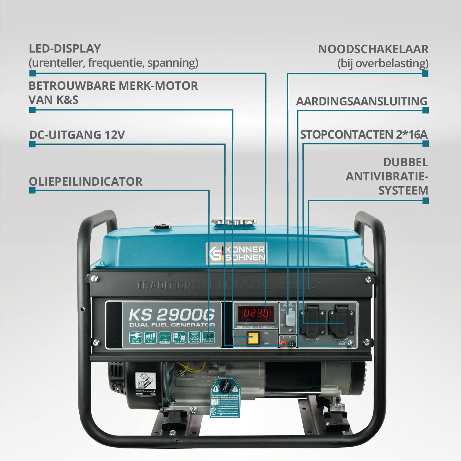 LPG/benzinski generator „Könner & Söhnen“ KS 2900G