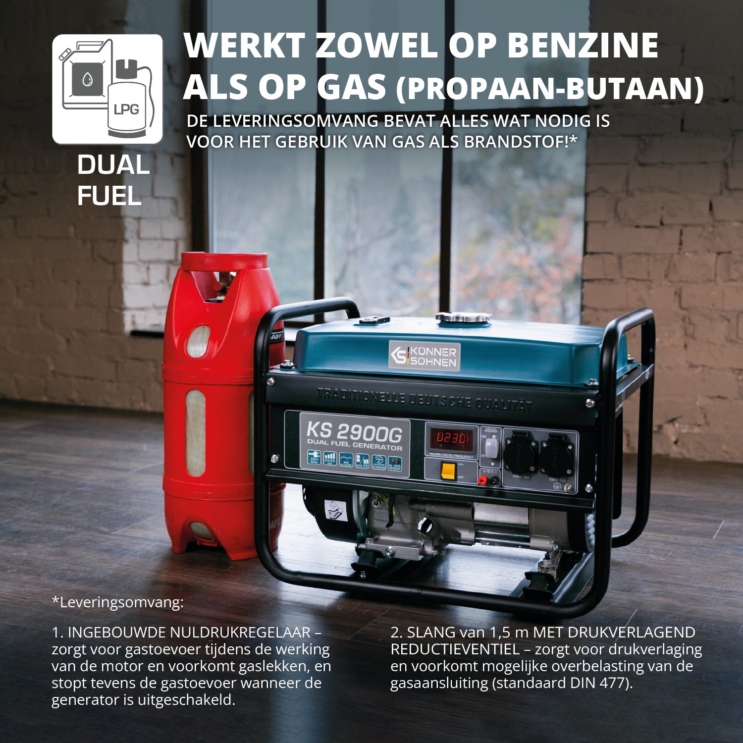 LPG/benzinski generator „Könner & Söhnen“ KS 2900G