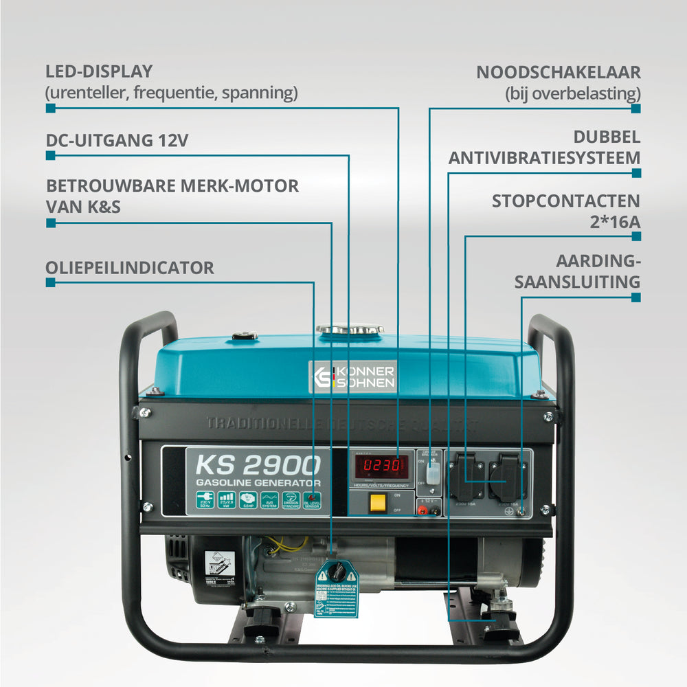 Benzinski generator „Könner & Söhnen“ KS 2900