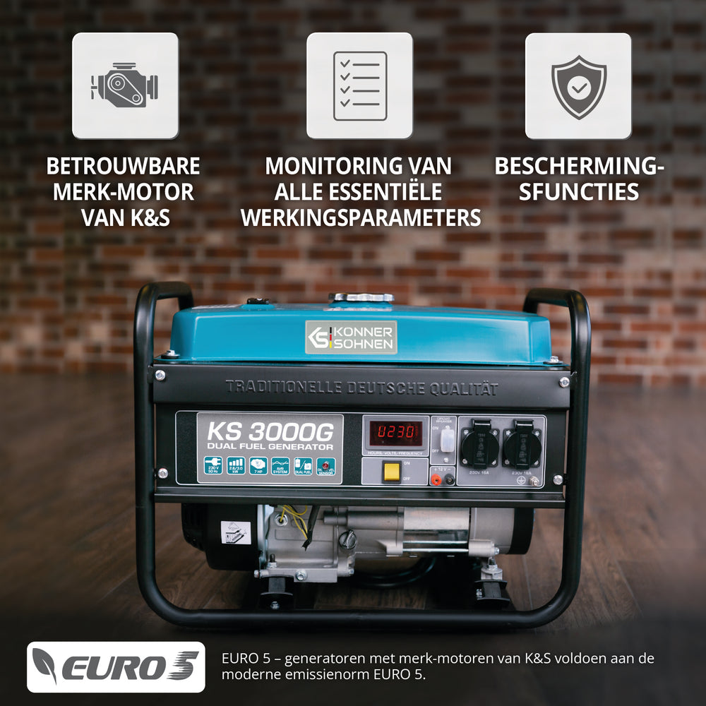 LPG/benzinegenerator "Könner & Söhnen" KS 3000G