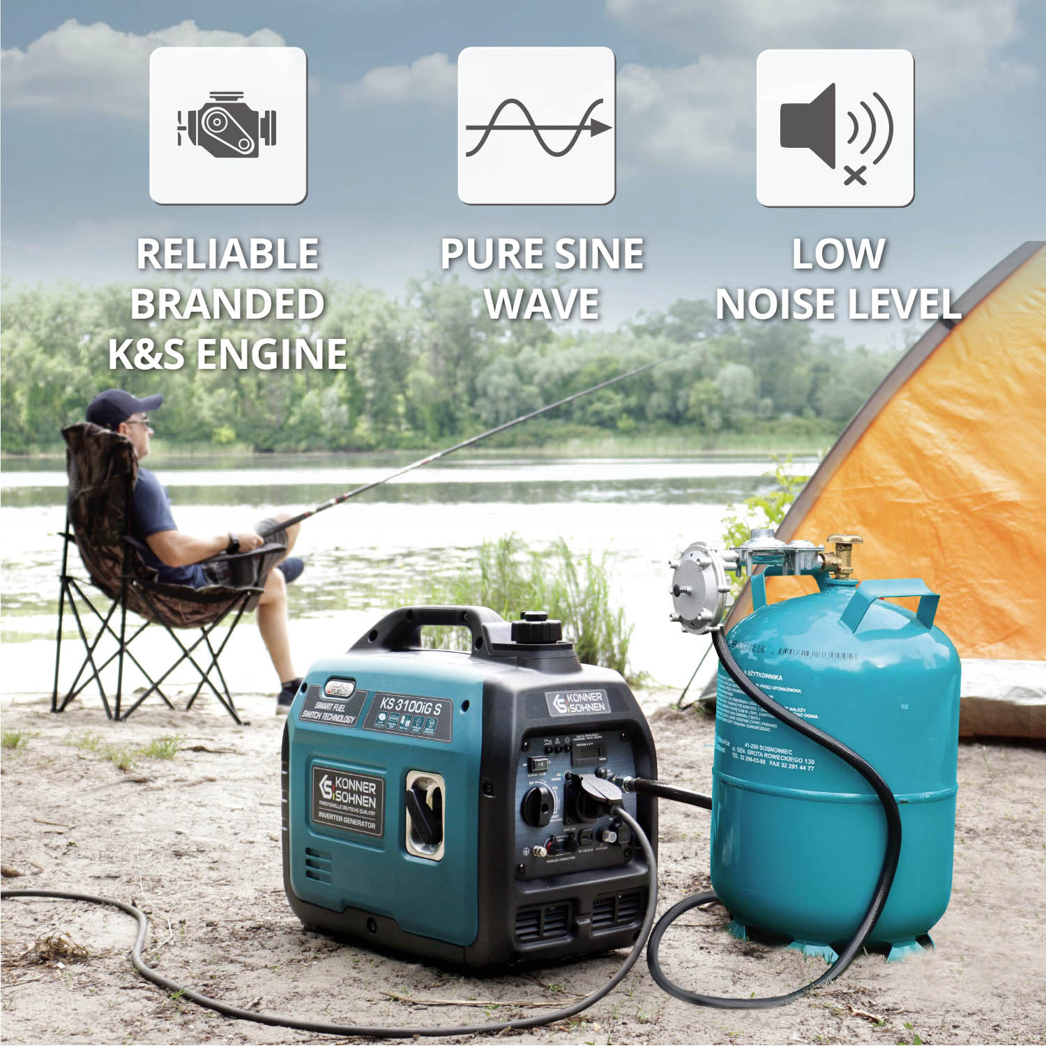 Generador inverter híbrido de gas/gasolina KS 3100iG S