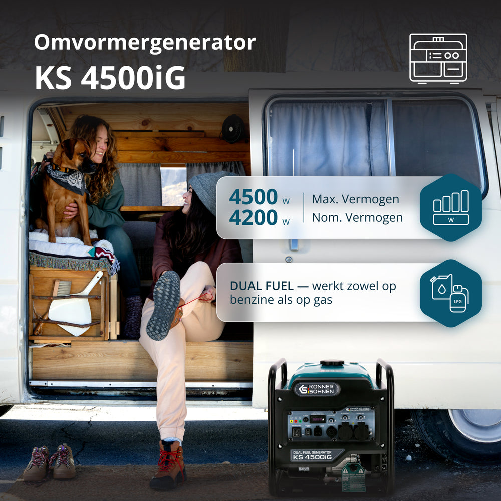 Kettős Üzemanyagú Inverteres Generátor KS 4500iG