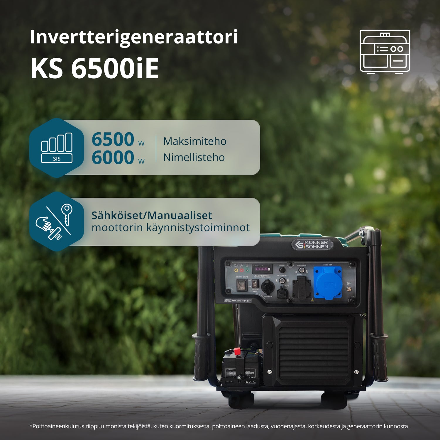 Invertteri Bensiinigeneraattori KS 6500iE