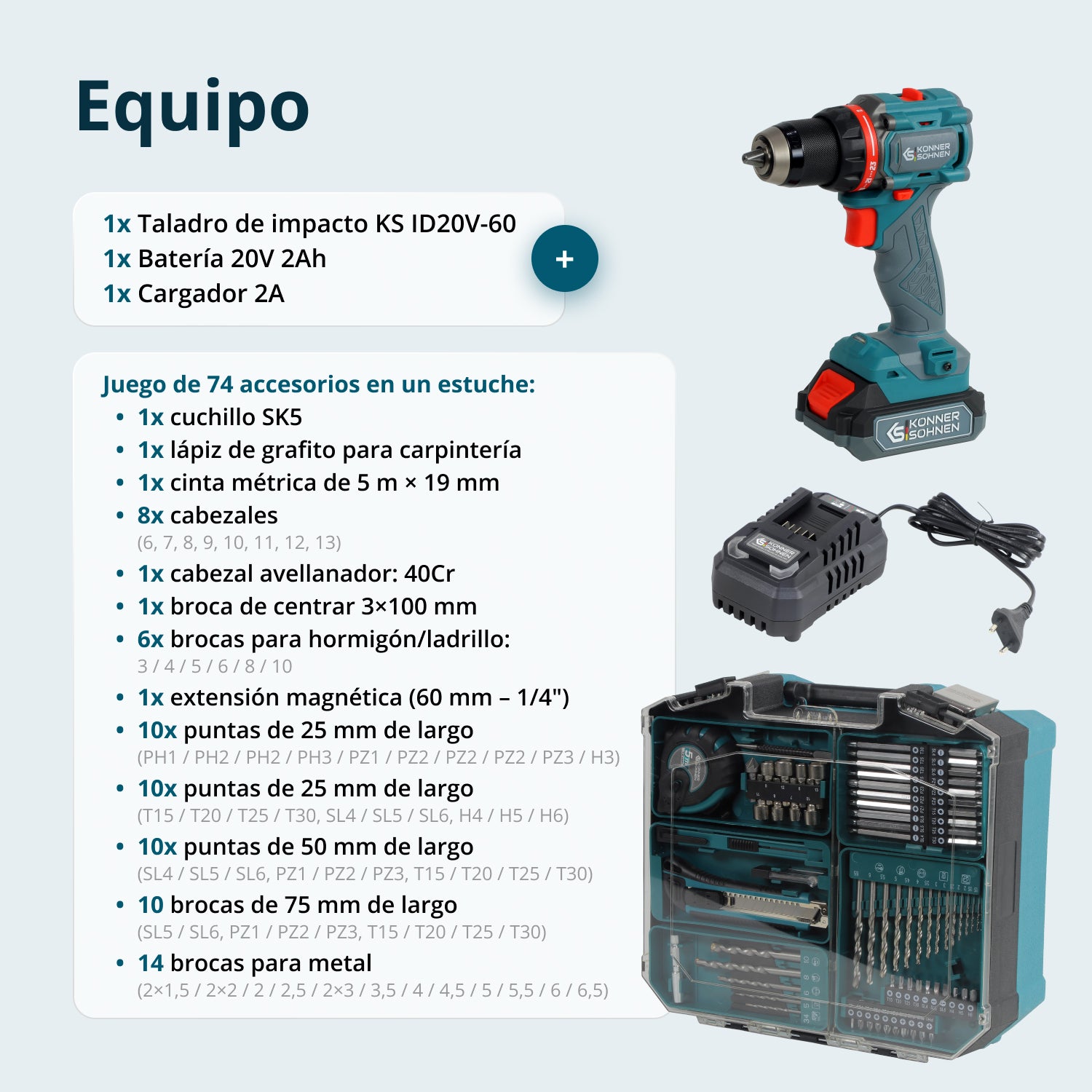 Conjunto Maestro Inalámbrico KS ID20V-60 KIT 74 