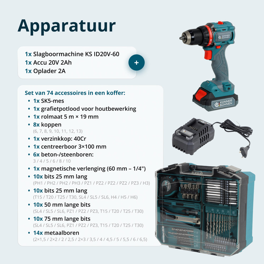 Ledningsfri Master Sæt KS ID20V-60 KIT 74 PLUS