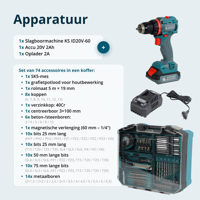 Ledningsfri Master Sæt KS ID20V-60 KIT 74 PLUS