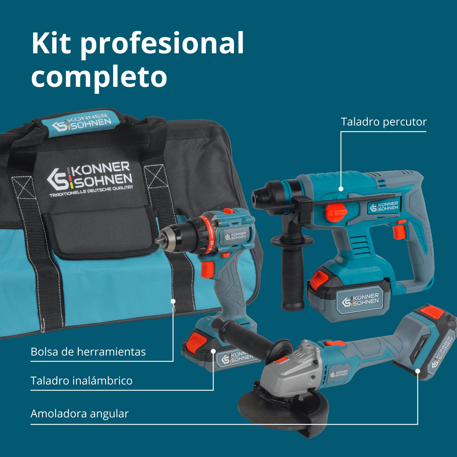 Conjunto  Maestro Inalámbrico 3 en 1 KS RHAGD 20V SET 3