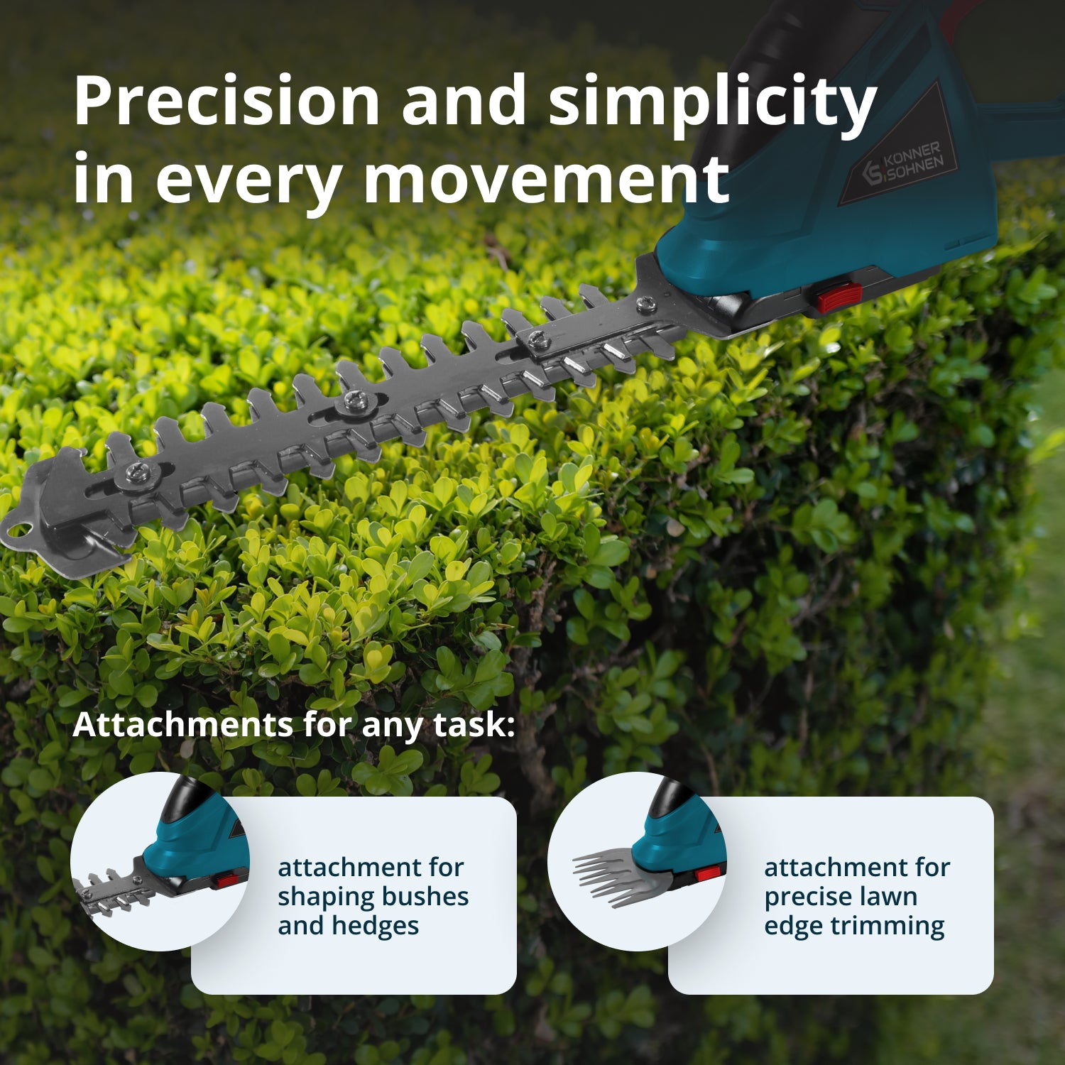 Cordless 2 in 1 Grass Shear and Hedge Trimmer with Telescopic Extension Pole KS SHT-20V + Extension Pole
