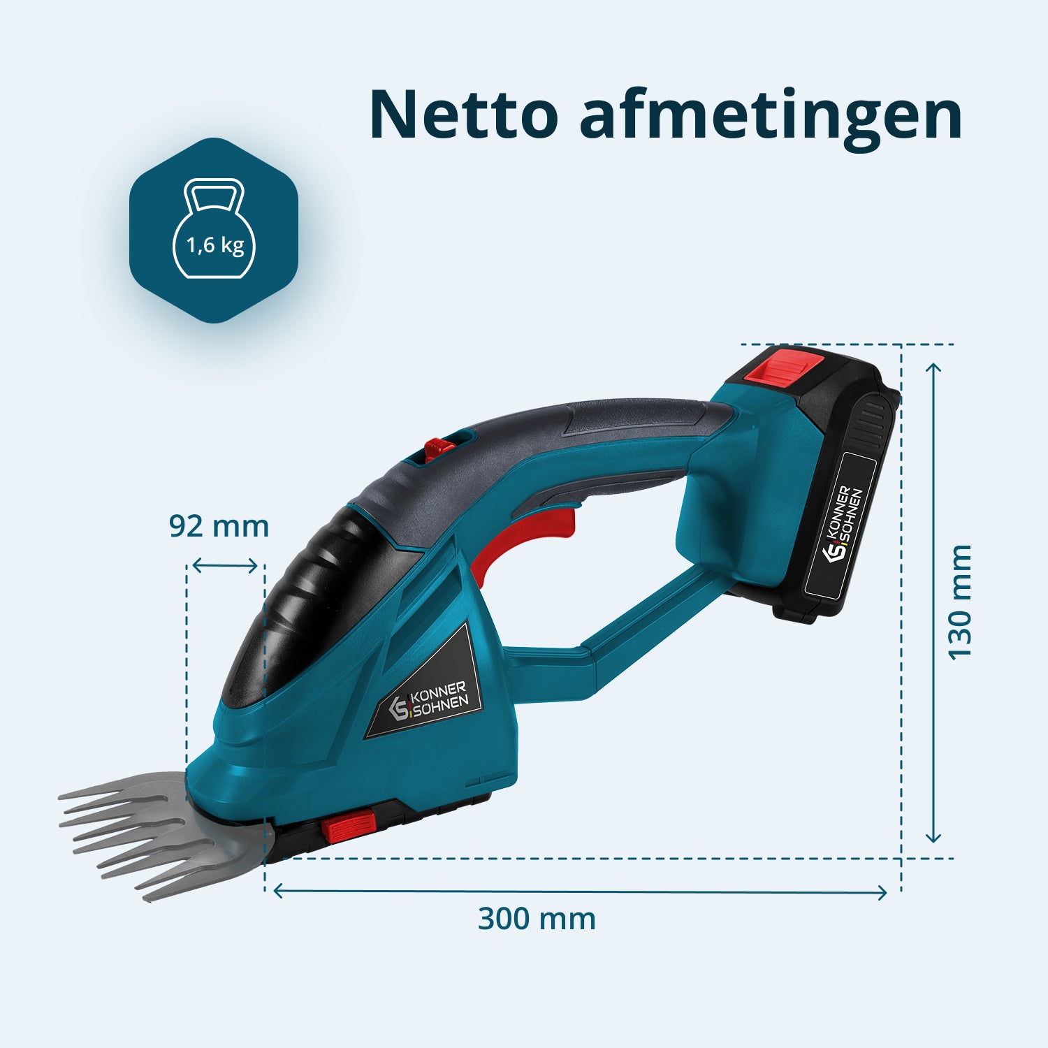 Tagliasiepi e forbici per erba 2 in 1 senza fili con manico telescopico KS SHT-20V + Extension Pole