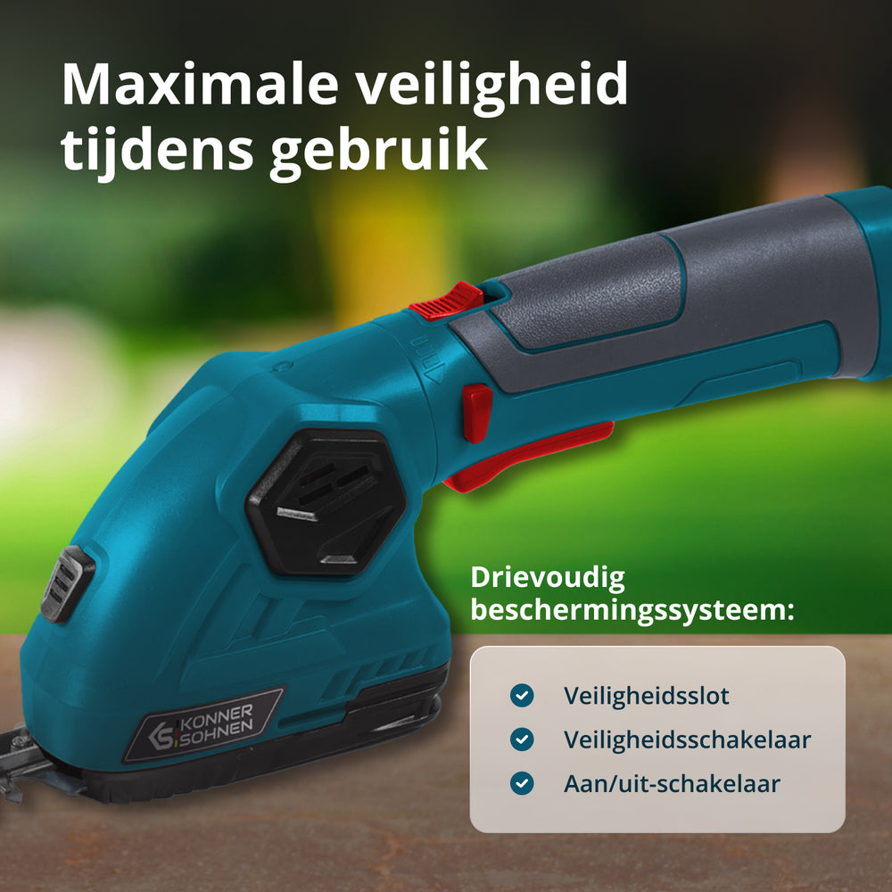 Vezeték nélküli 2 az 1-ben fűnyíró olló és sövényvágó teleszkópos hosszabbító rúddal KS SHT-8V + hosszabbító rúd