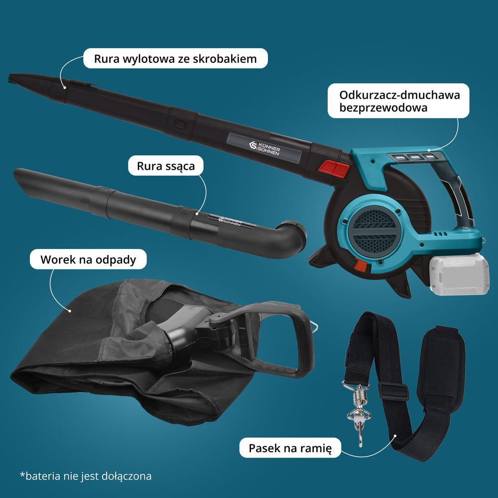 Ogrodowy bezprzewodowy odkurzacz-dmuchawa KS LBV-40V