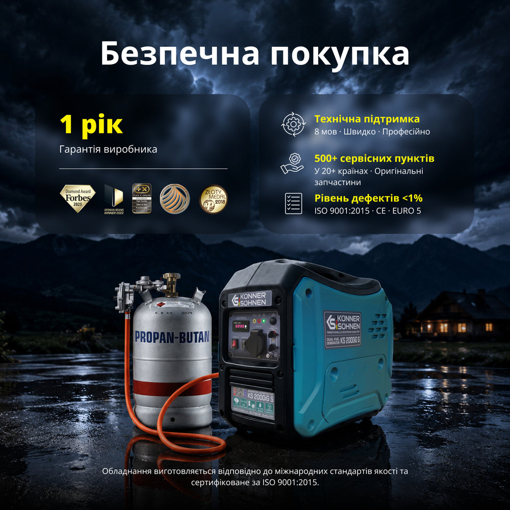 Інверторний генератор LPG/бензин KS 2000iG S