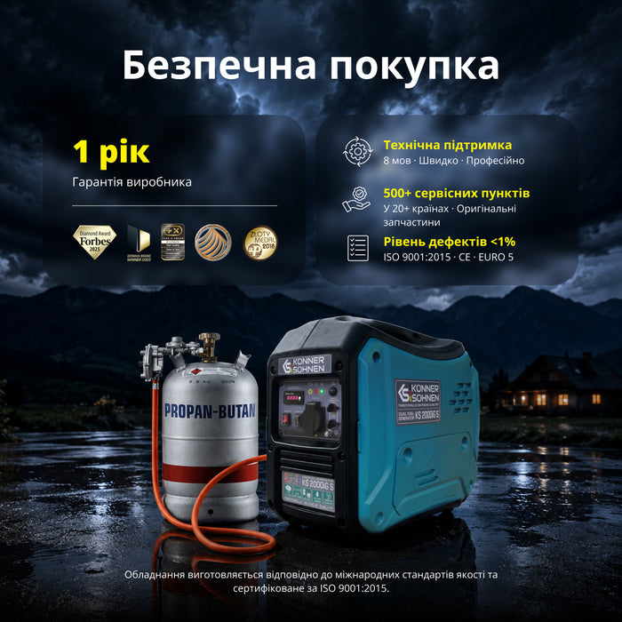 Інверторний генератор LPG/бензин KS 2000iG S