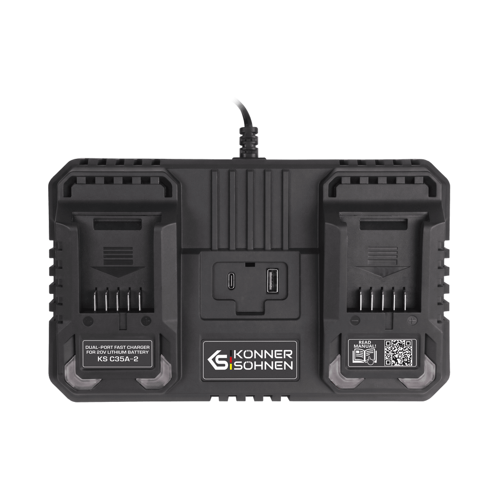 Διπλός φορτιστής για επαναφορτιζόμενες μπαταρίες 20V KS C35A-2