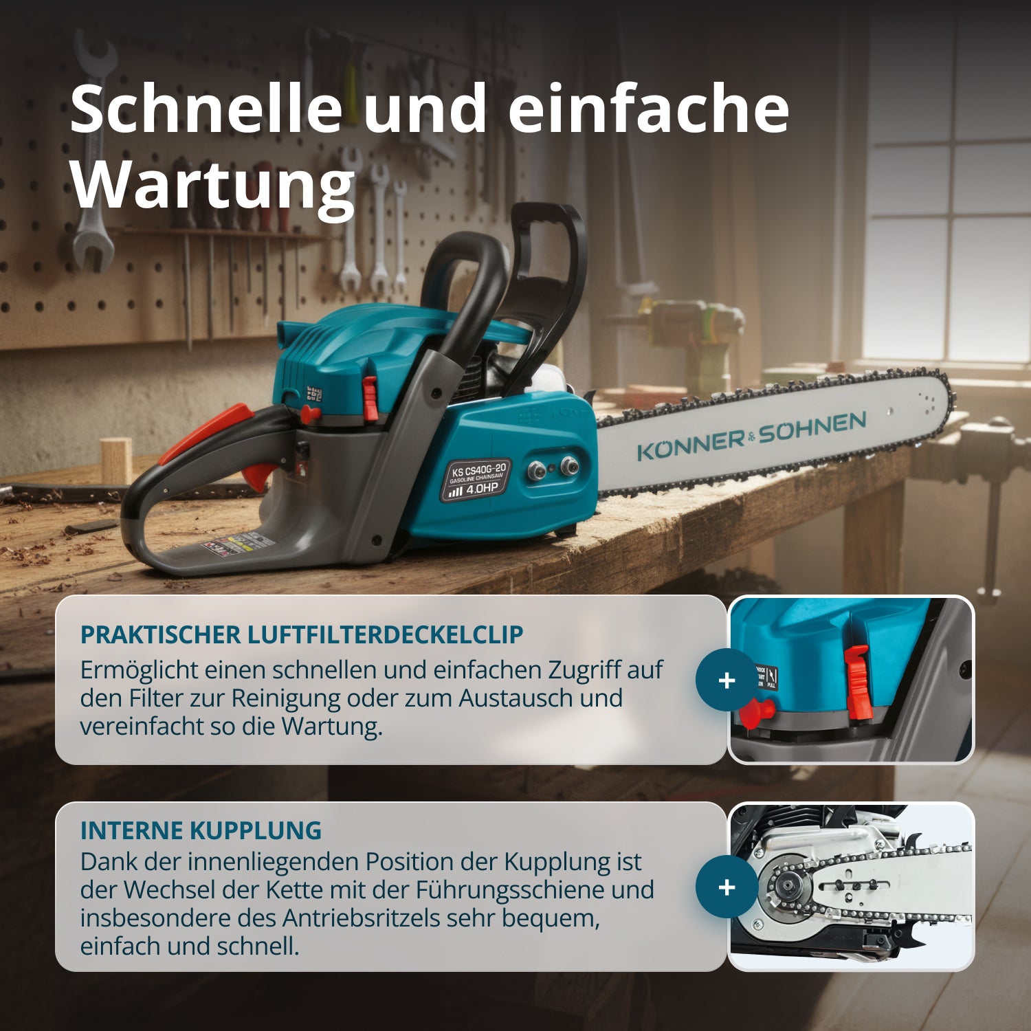 Benzin-Kettensäge KS CS40G-20