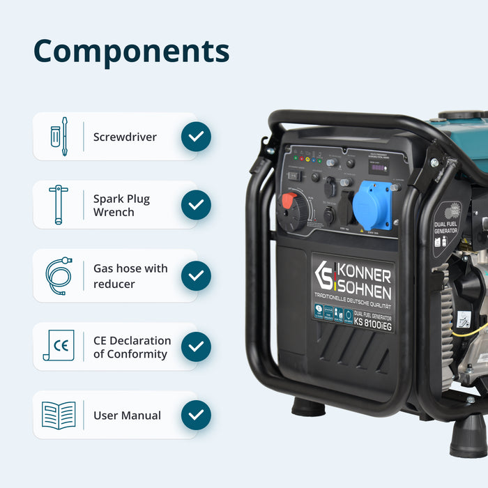 LPG/gasoline inverter generator KS 8100iEG (Refurbished Good)