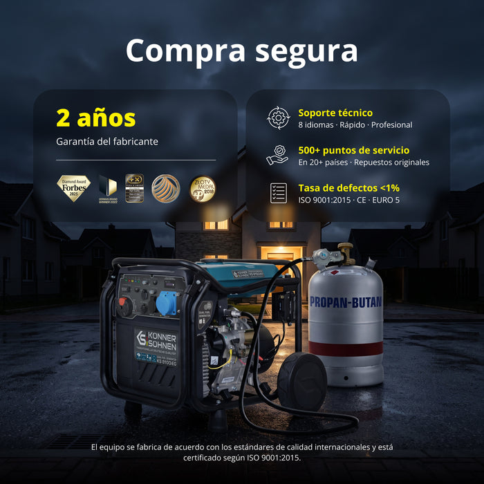 Generador inverter híbrido de gas/gasolina KS 8100iEG (Reacondicionado Bueno estado)