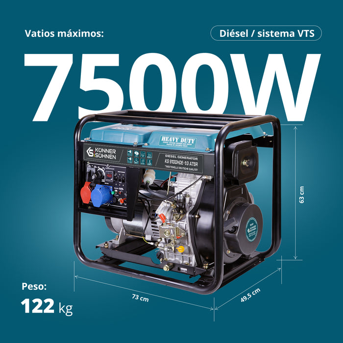 Generador diésel "Könner & Söhnen" KS 9100HDE-1/3 ATSR (EURO V)