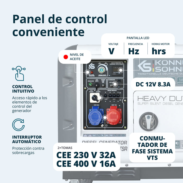 Generador diésel "Könner & Söhnen" KS 9300DE-1/3 ATSR (EURO V)
