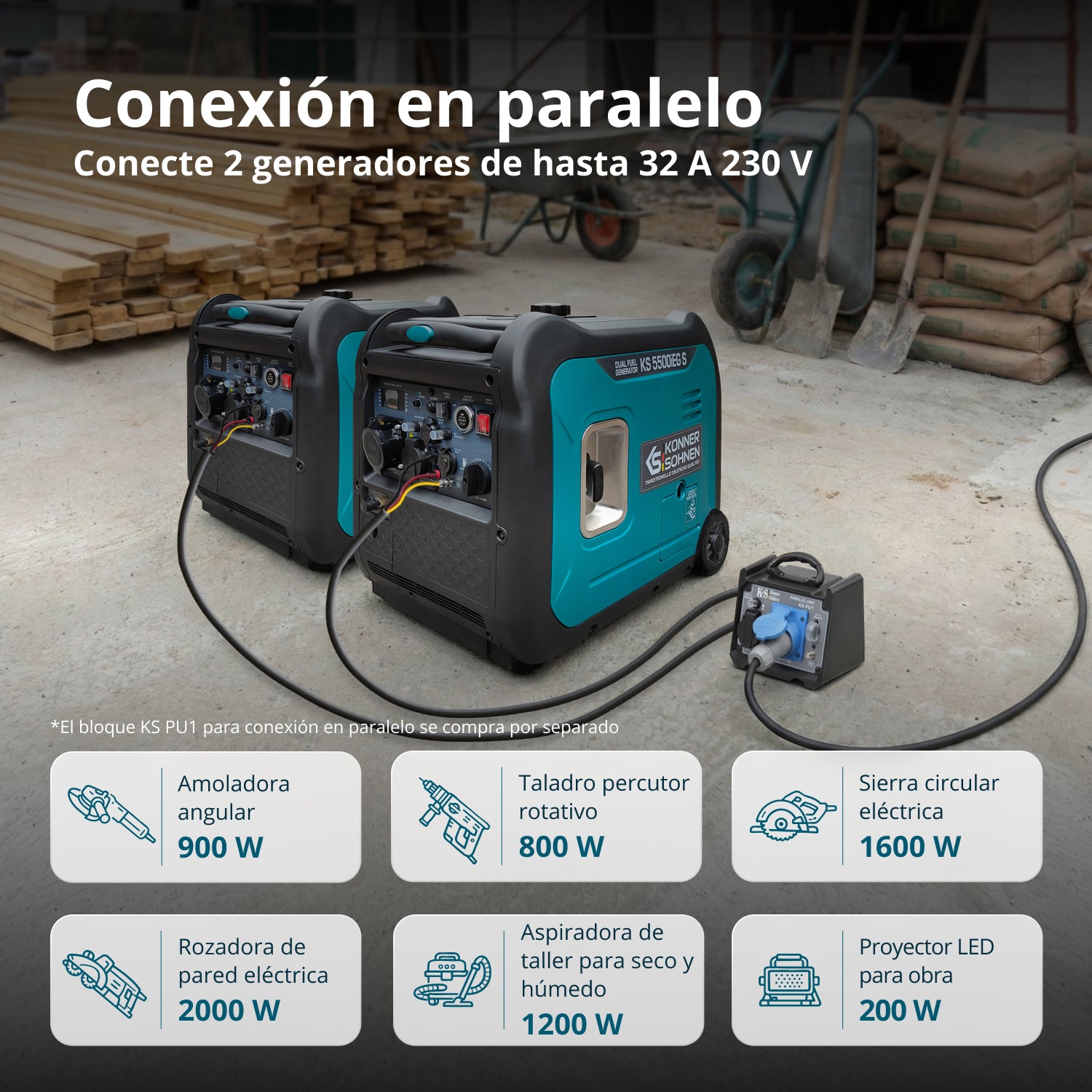Generador inverter híbrido de gas/gasolina KS 5500iEG S