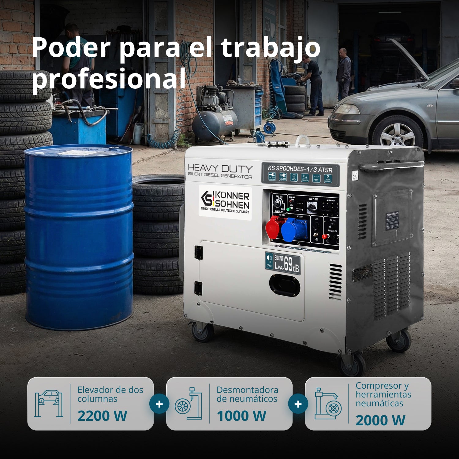 Generador diésel "Könner & Söhnen" KS 9200HDES-1/3 ATSR (EURO V)