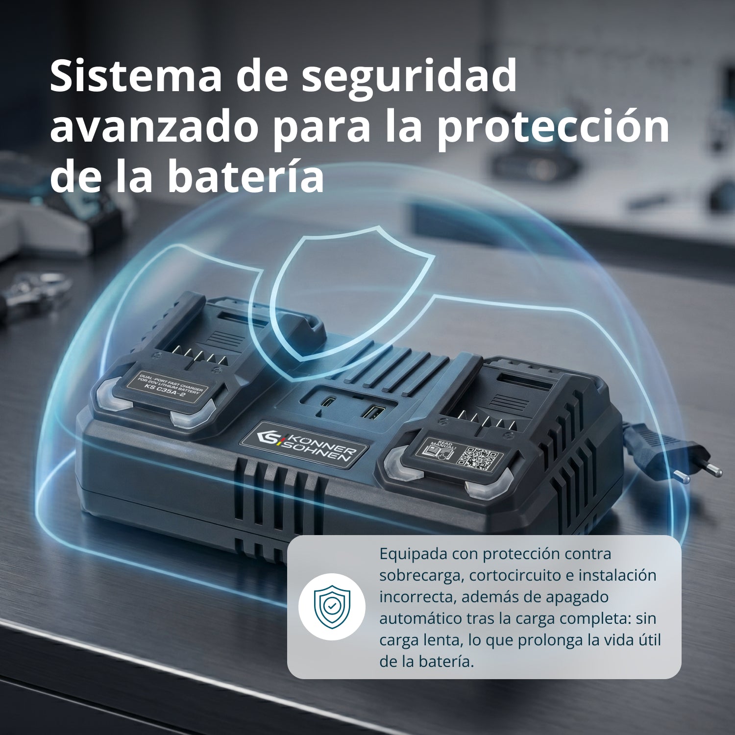Cargador doble para baterías de 20V KS C35A-2