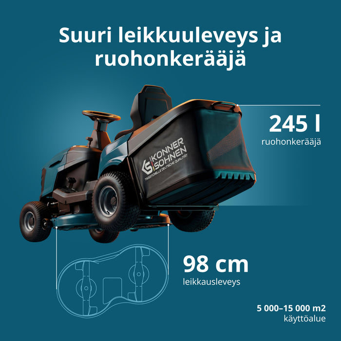Bensiinikäyttöinen Traktoriruohonleikkuri KS 98TMG-H