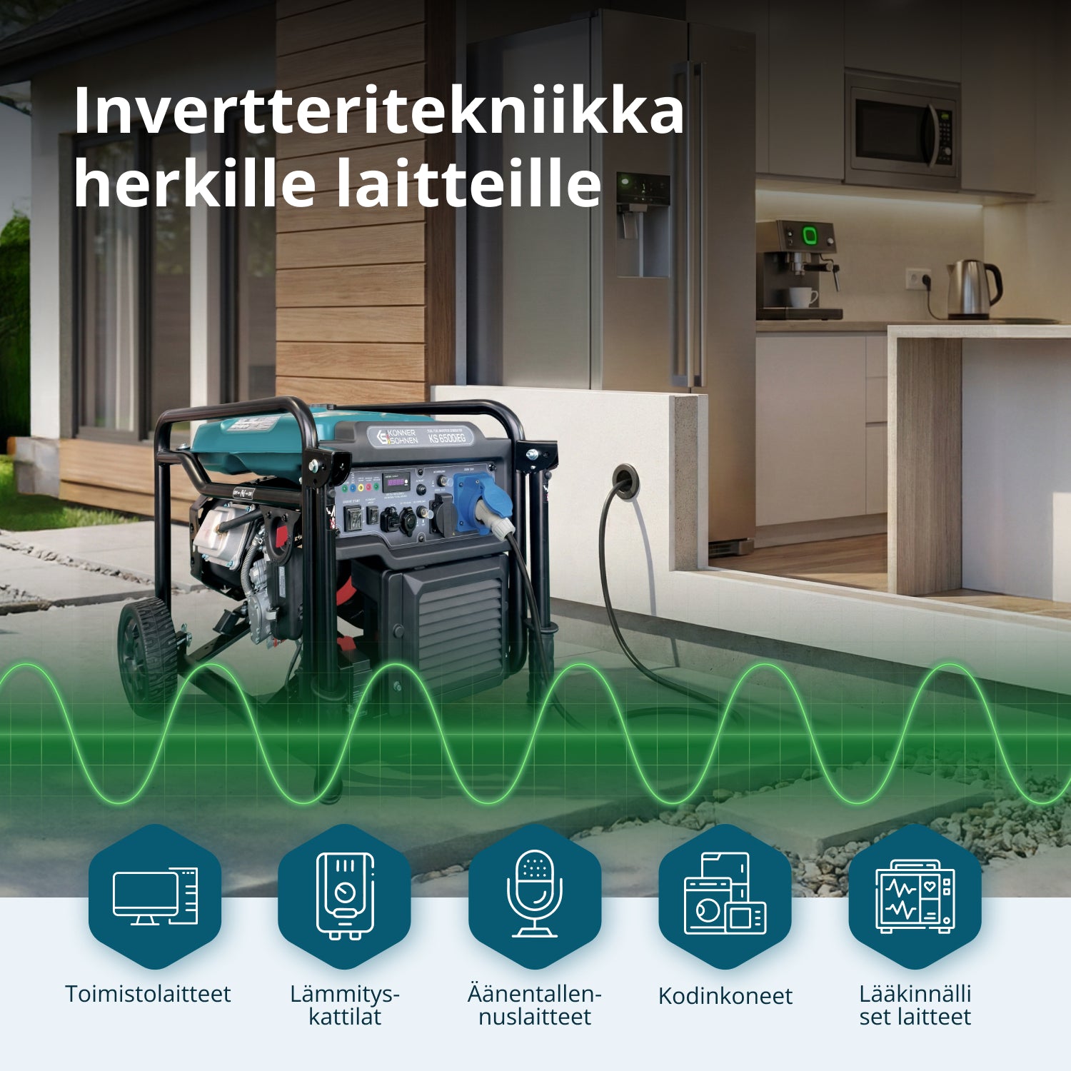 Kaksipolttoaineinen invertterigeneraattori KS 6500iEG