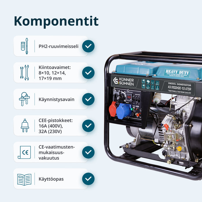 Dieselgeneraattori "Könner & Söhnen" KS 9100HDE-1/3 ATSR (EURO V)