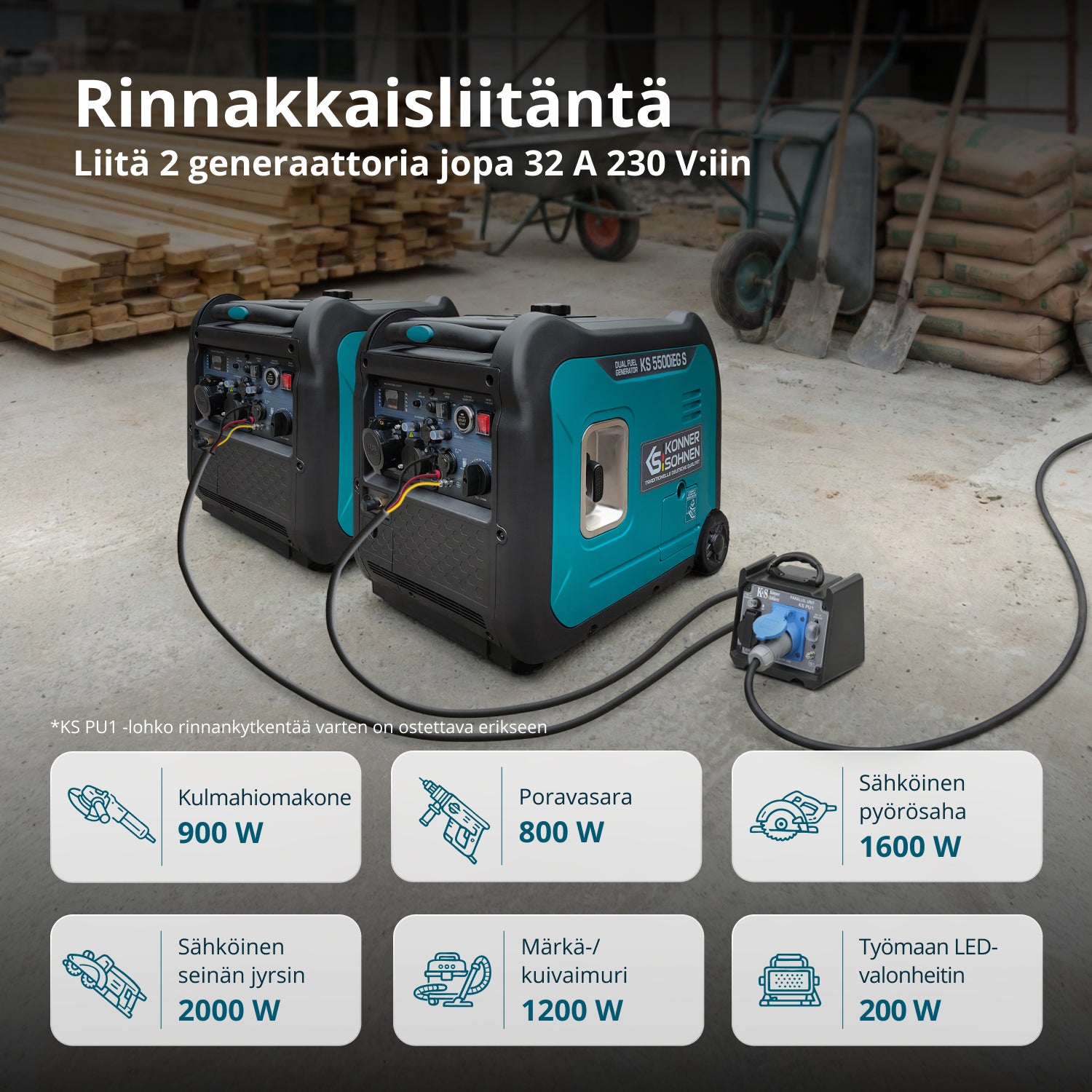 LPG/bensiini-invertterigeneraattori KS 5500iEG S