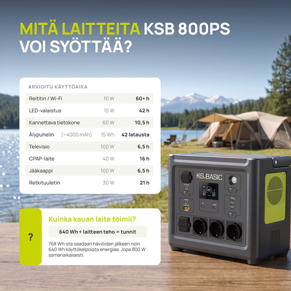 Kannettava virtalähde KSB 800PS
