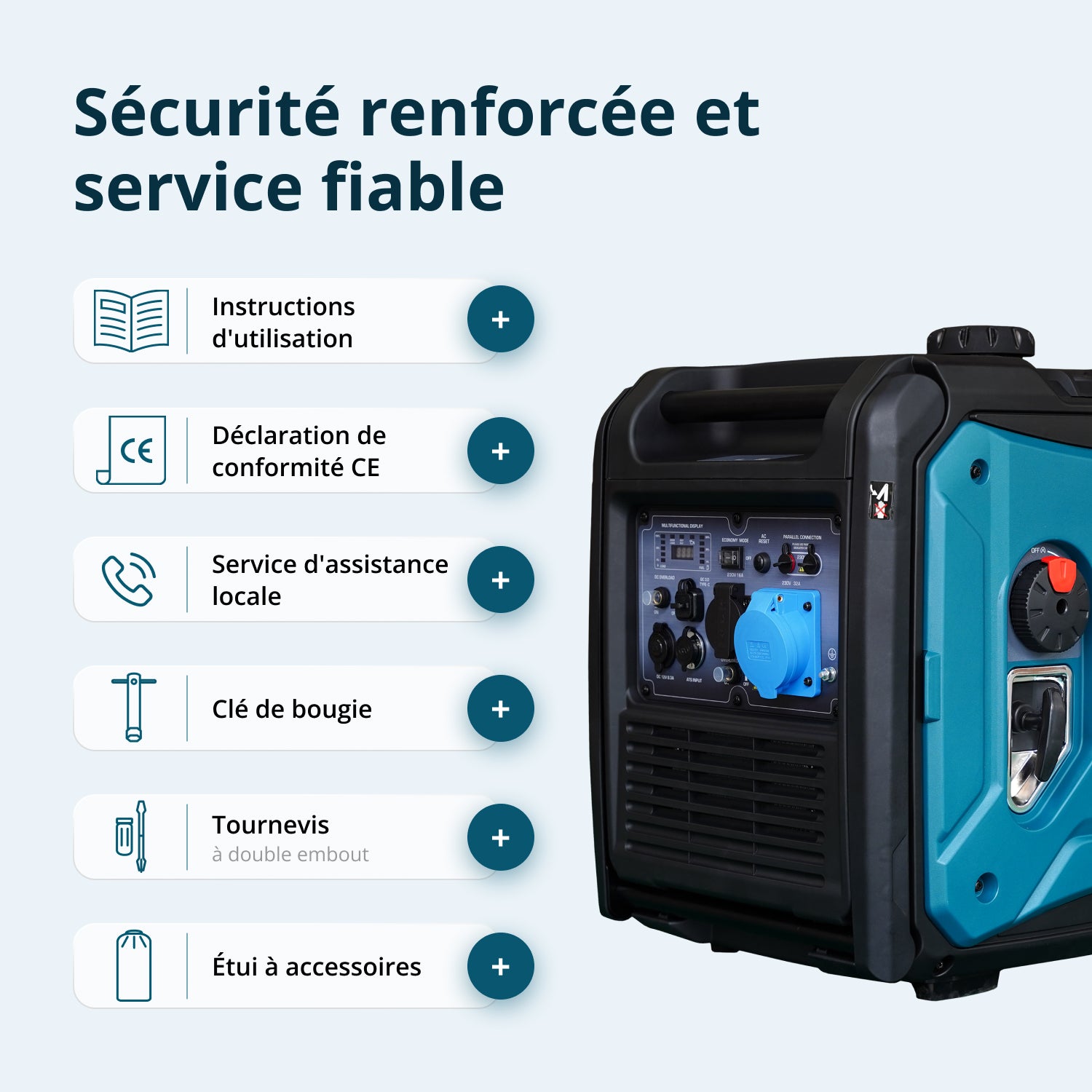 Groupe électrogène-onduleur dans la boîte anti-bruit KS 6000iE S