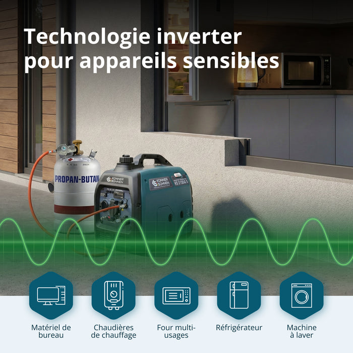 Groupe électrogène à essence-gaz de type inverter KS 3100iG S
