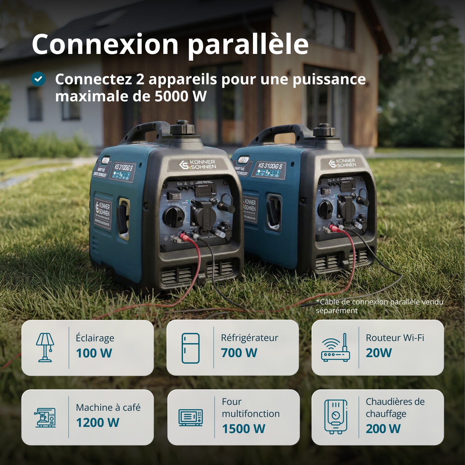 Groupe électrogène à essence-gaz de type inverter KS 3100iG S